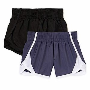 New With Tags Girls Size XS 4/5 Active Shorts Set of 2, Waterproof Elastic Waist